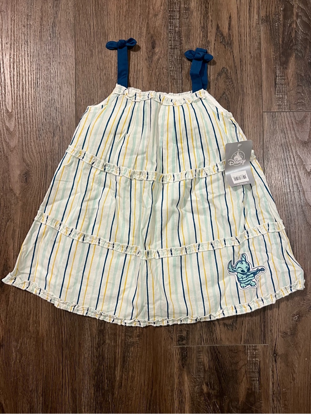 Disney Stitch Striped Sundress with Navy Bow Straps